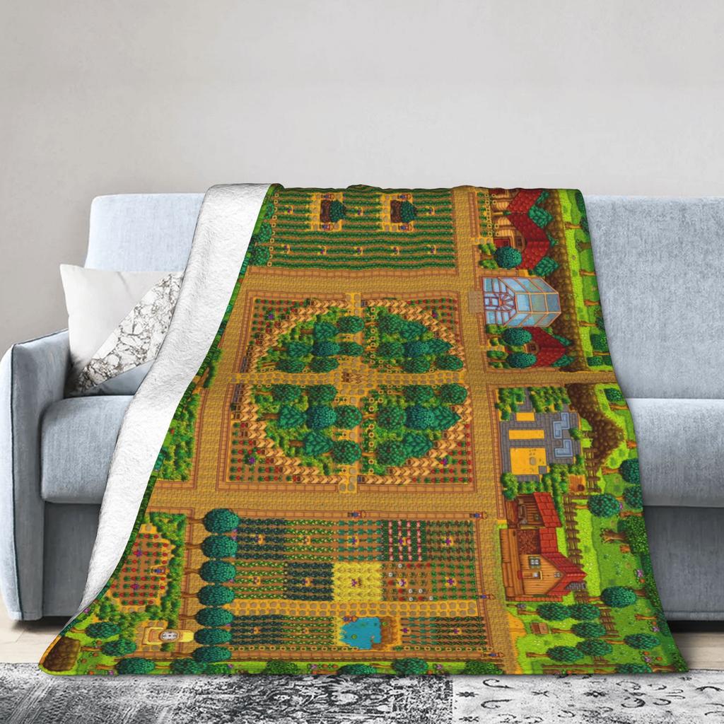 Stardew Valley Greenhouse Flannel Blankets Winter  Soft Throw Blanket for Kids Adult Couch Chair Aesthetic Bedspread Sofa Cover