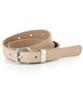 THE-ABON Oka Faux Leather Small Buckle Belt Beige