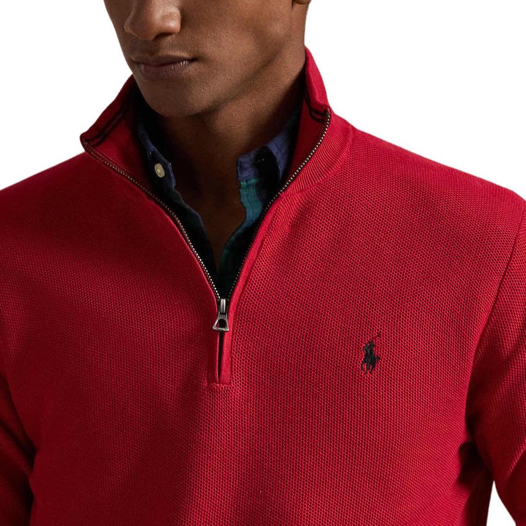 Polo Ralph Lauren FW25 Pony Embroidered Stand Collar Half-Zip Long Sleeve Knit Shirt Men Tops 710929260-004