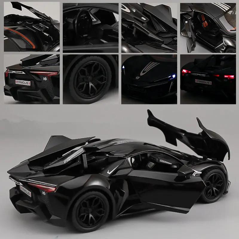 1:24 Lykan Hypersport Alloy Sports Car Model Diecast Metal Racing Vehicle Car Model Simulation Sound and Light Children Toy Gift