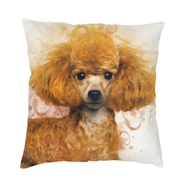 Husă de pernă cu grafică Pudel de lux 50*50 cm Poliester Pudel Dog Lover Husă de pernă pentru sufragerie Lenjerie de pat Canapea