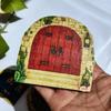 6Pcs Miniature Garden Fairy Door Gnome Elf Figurines Window Door Home Garden Ornaments Art Sculpture Tree House Door Statue