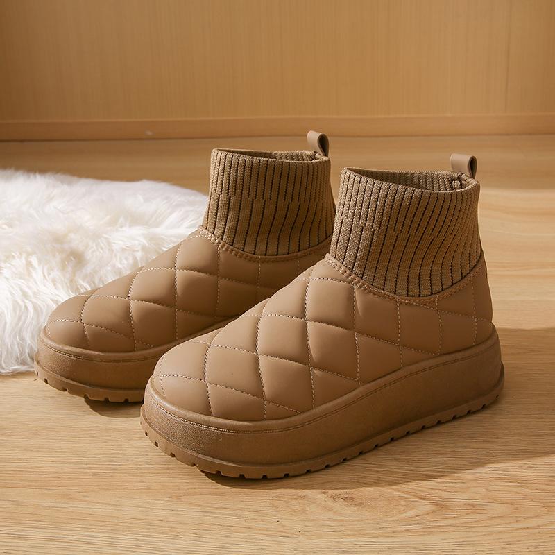 

Fleece high-top boots for women s 2025 winter non-slip versatile new student ins tide Korean version of thermal socks boots cotton shoes K2901 35