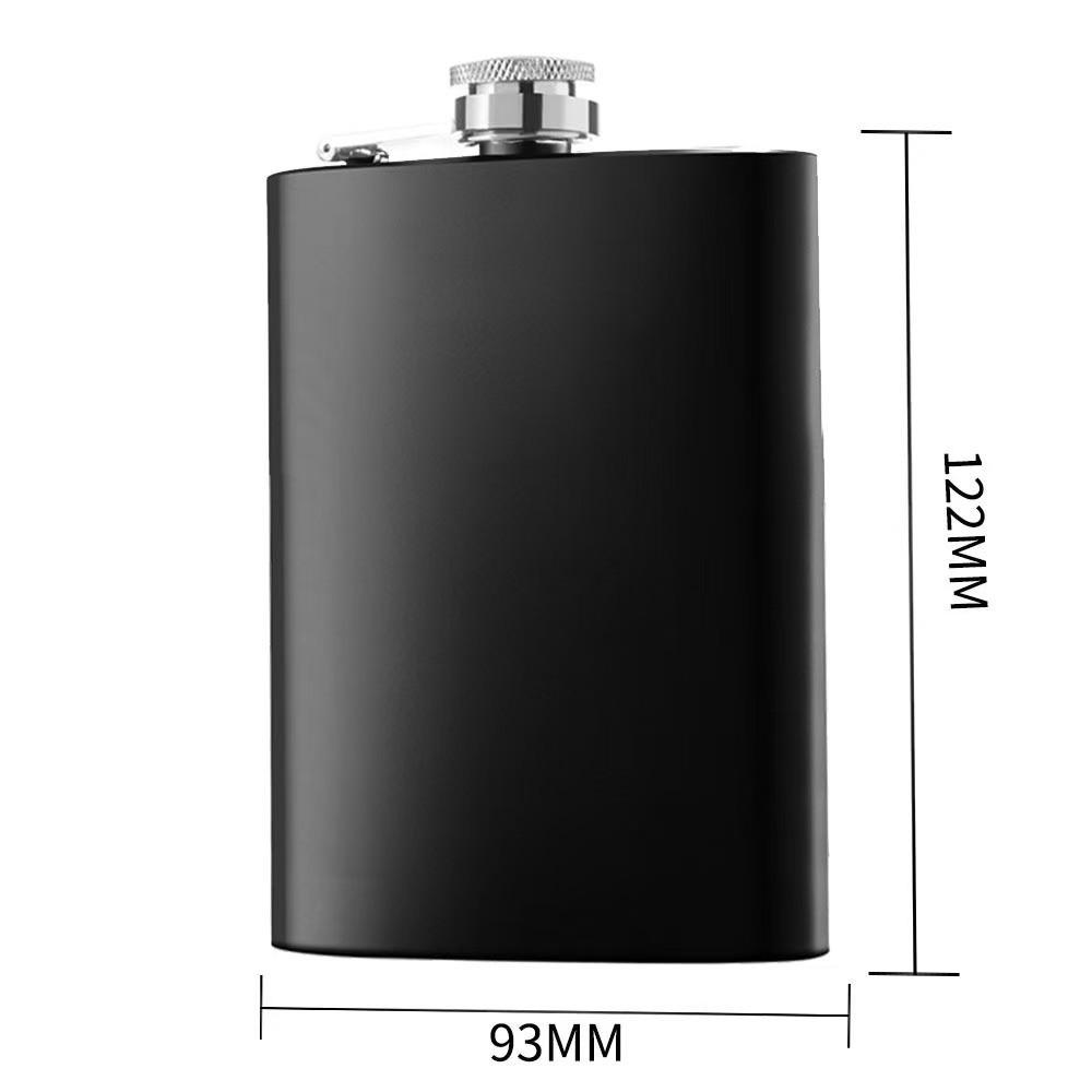 8oz Stainless Steel Hip Flask with Russian Leather, Portable Outdoor Small Flask - Brown/Black