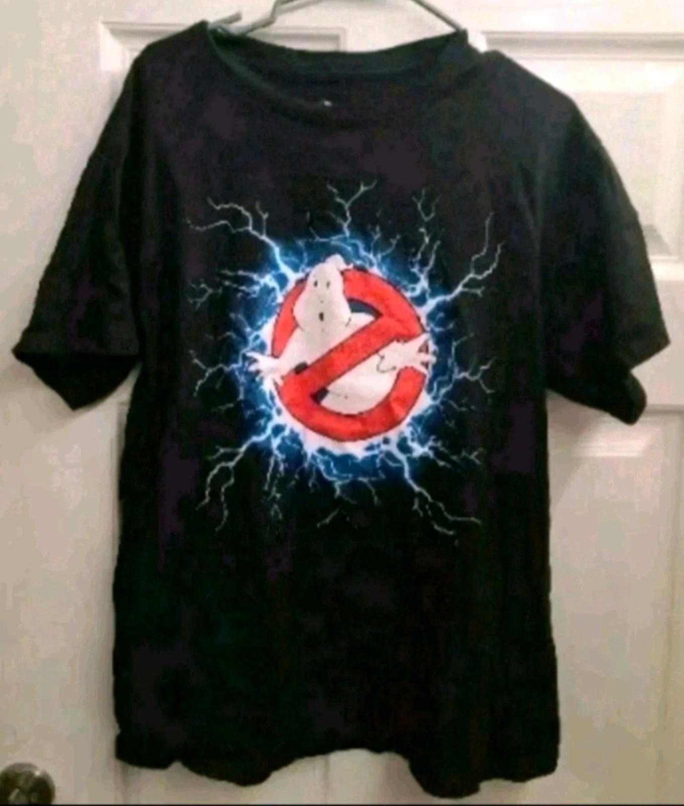 Ghostbusters Movie T Shirt Adult Size Large Black Lightning Logo Unisex T-Shirt XXXXL