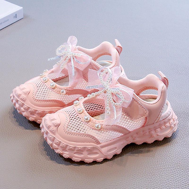 

2025 Сандалии принцессы для девочек: Летняя мягкая подошва, сетчатый дизайн 26 - Insole 16.5cm