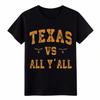 Texas Vs All Y'all Distressed Graphic T Shirt Unisex Texas Pride Longhorn Tee