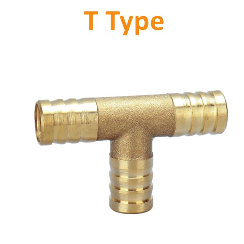 Brass Barb Pipe Fitting Straight Elbow T Y X Shape 2 3 4 Way Connector for 6mm To 19mm 8mm 10mm 14mm 16mm 19mm Copper Water Tube