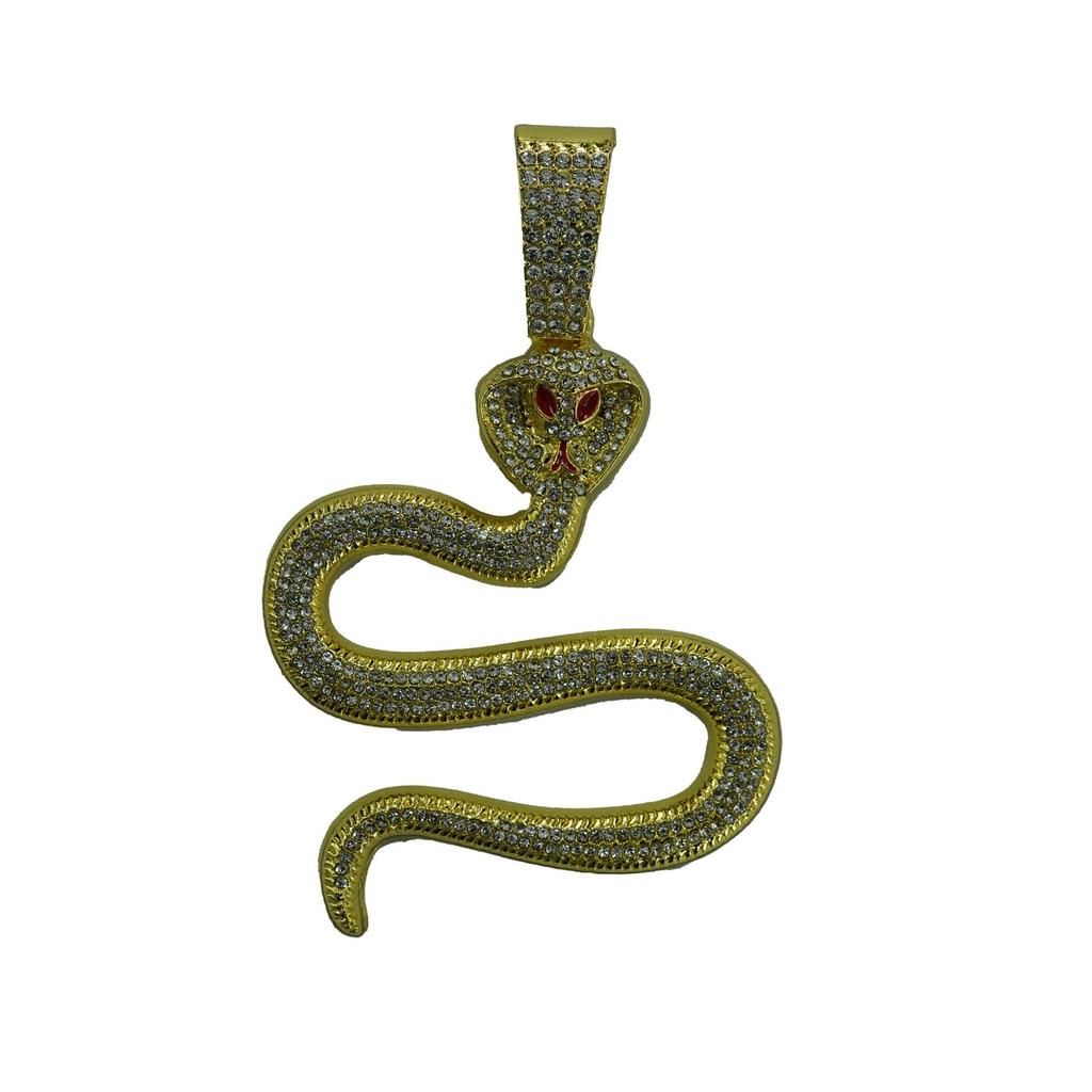 Hip Hop Full Diamond Cobra Pendant Street Creative Personality Men'S Necklace Accessories