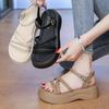 Muffin Platform Sandals Women's Summer New Models with Skirts Simple and Versatile One-word with Beach Shoes