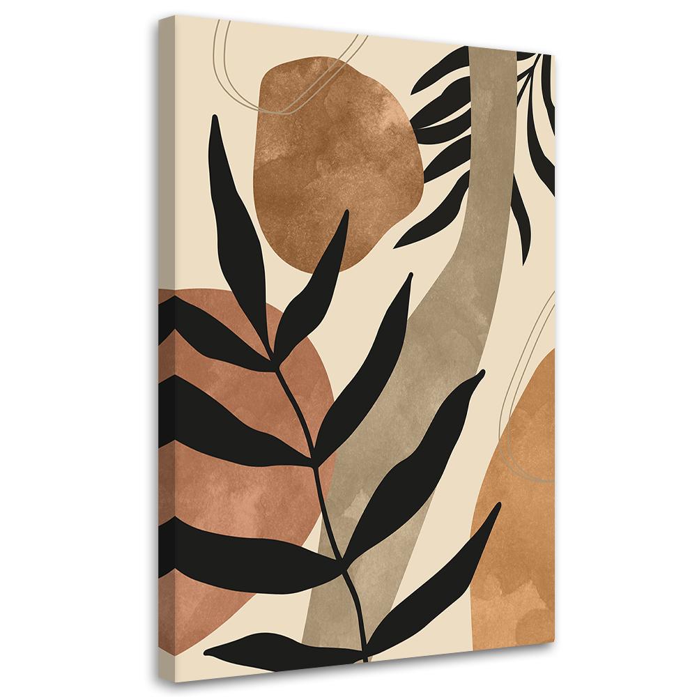 Obraz na plátně, listy a větvičky boho