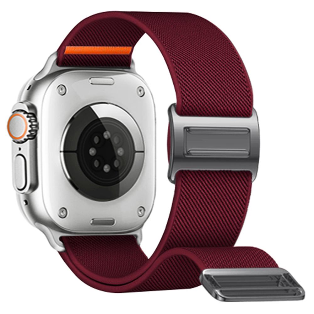 Magnetic Nylon Band for Apple Watch Series 11 10 42mm / 9 8 7 41mm / SE3 SE2 SE 6 5 4 40mm / 3 2 1 38mm Adjustable Elastic Watch Strap