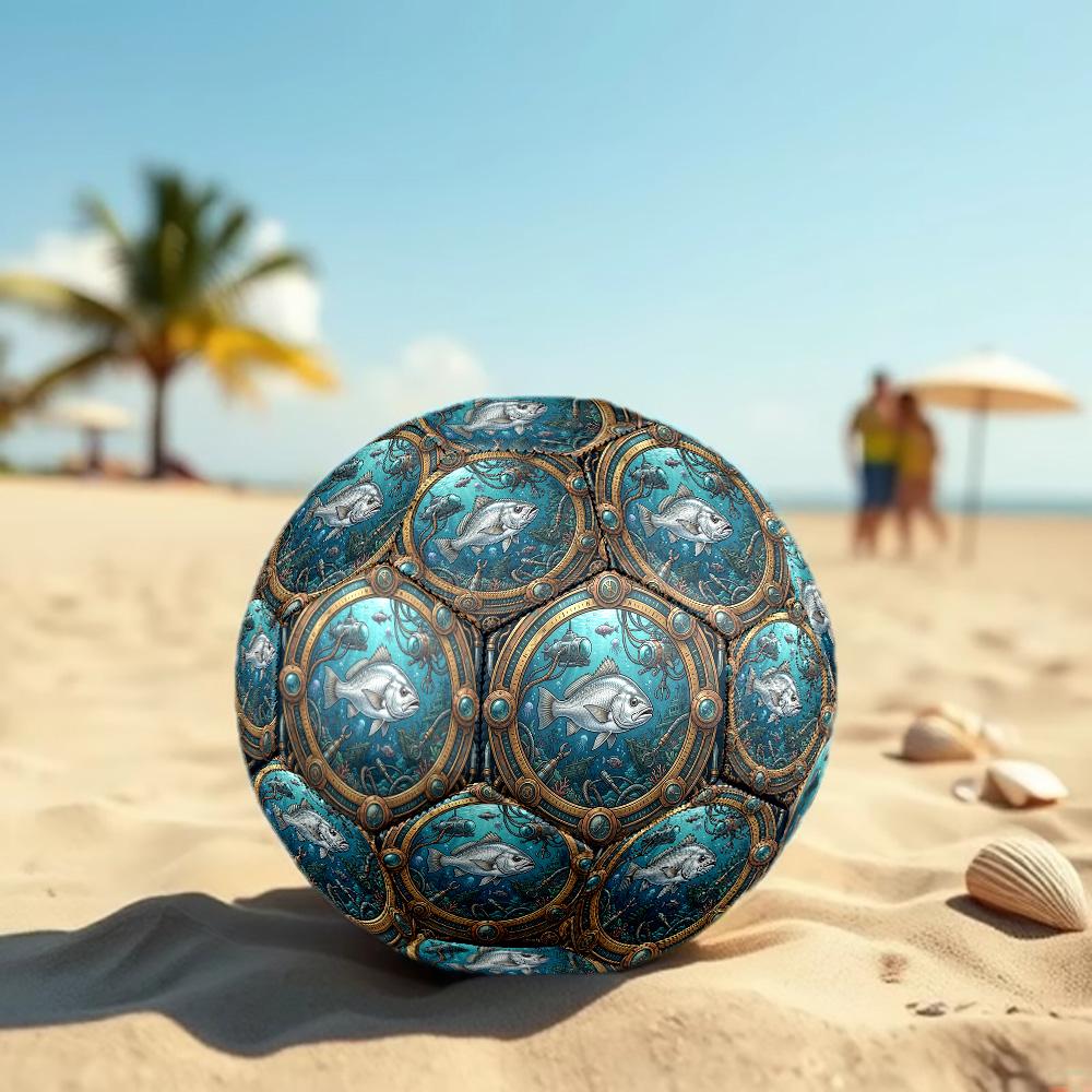 Underwater Steampunk Scene Round Football Size 5 Adult Ball Suitable for Training Matches and Outdoor Team.