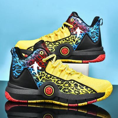 Zapatillas de Baloncesto para Hombre Entrenamiento en Campo Antideslizante Caña Alta Diseño Antideslizante Malla Transpirable Zapatillas Originales Botas de Baloncesto para Estudiante