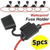 5pcs 18AWG Car Waterproof Fuse Holder with Copper Wire Mini Blade Adapter Inline Cutoff Switch Fuse Box Automotive Accessories