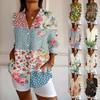 Chemise Boutonnée pour Femme Chemises à Manches Longues pour Femmes Imprimé Graphique Blouse Haut