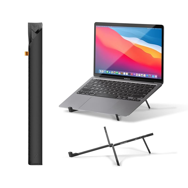 Native Union Folding Laptop Stand – Ultra-Slim Folding  Portable Laptop Stand – Ergonomically Optimized Viewing Angle – for 13-16 Inch MacBooks and
