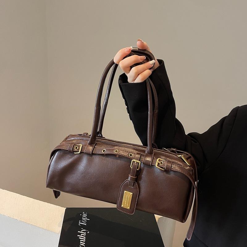 Retro underarm bag women's autumn and winter new trendy bowling handheld shoulder bag large-capacity commuter bag