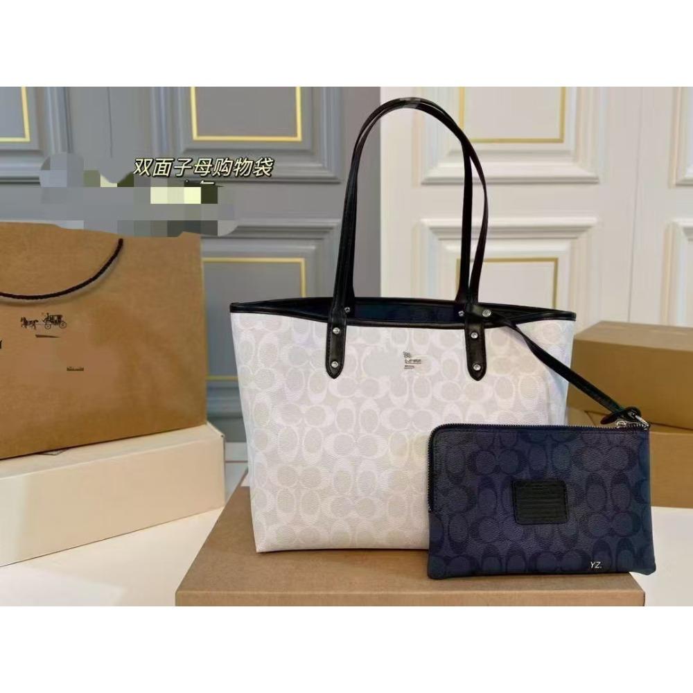 

Двусторонняя сумка-тоут, сине-белая, классическая, для женщин-пенсионеров, для поездок на работу, вместительная, портативная, подмышечная сумка. Size: 34 * 28 * 14cm