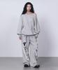 Teulimingbeodeu Scratch Damage Boat Neck Sweat Shirt [ Melange Gray ]