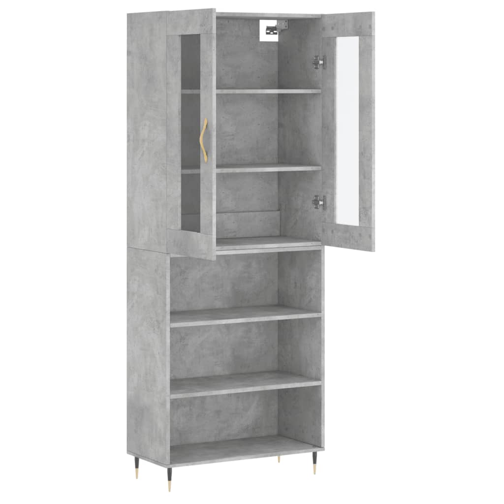 Highboard Concrete Grey 69.5 x 34 x 180 cm Particle Board