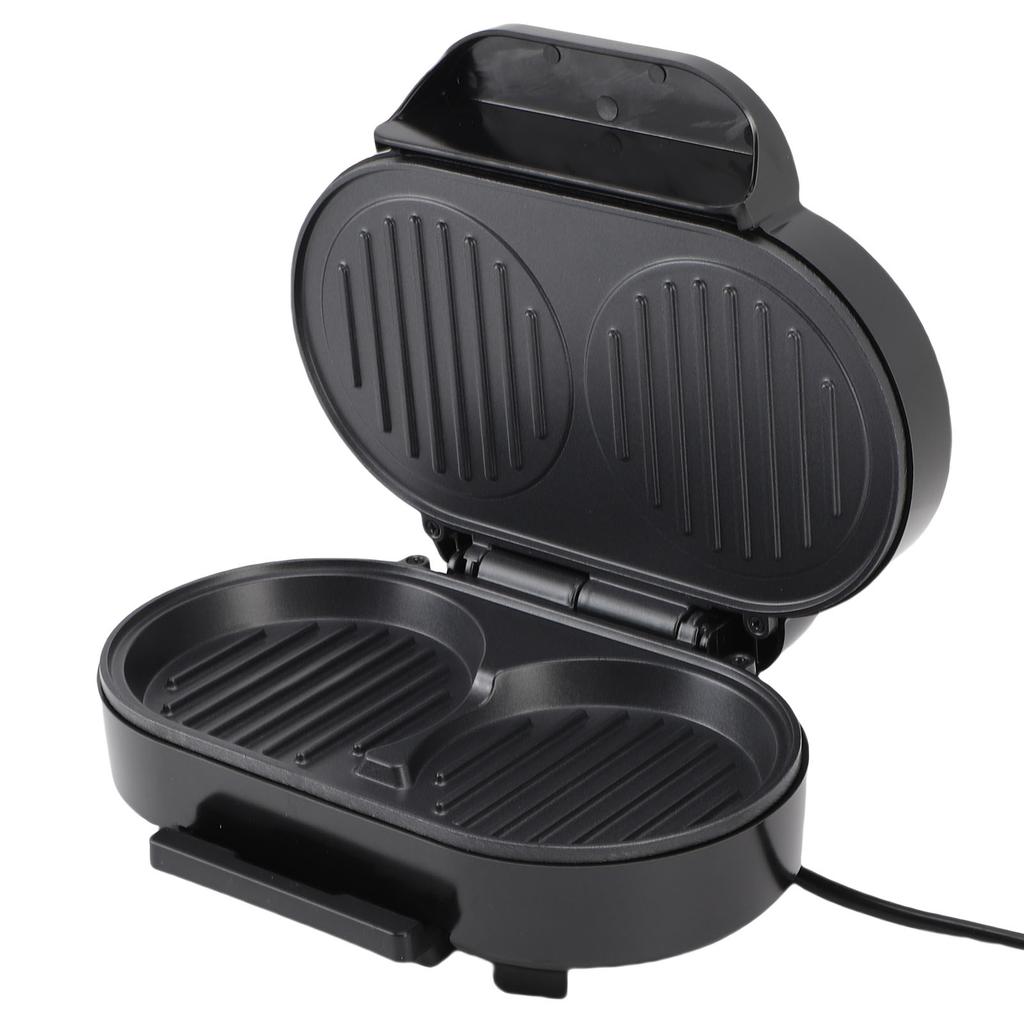 Dual Breakfast Sandwich Maker Fast Cooking Non Stick Egg Burger Machine for Home Use Silver Black