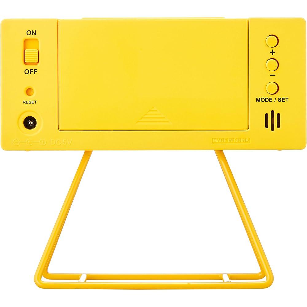 Seiko Clock SQ815Y Digital Mini Timer Clock, Yellow, 93 x 104 x 45mm