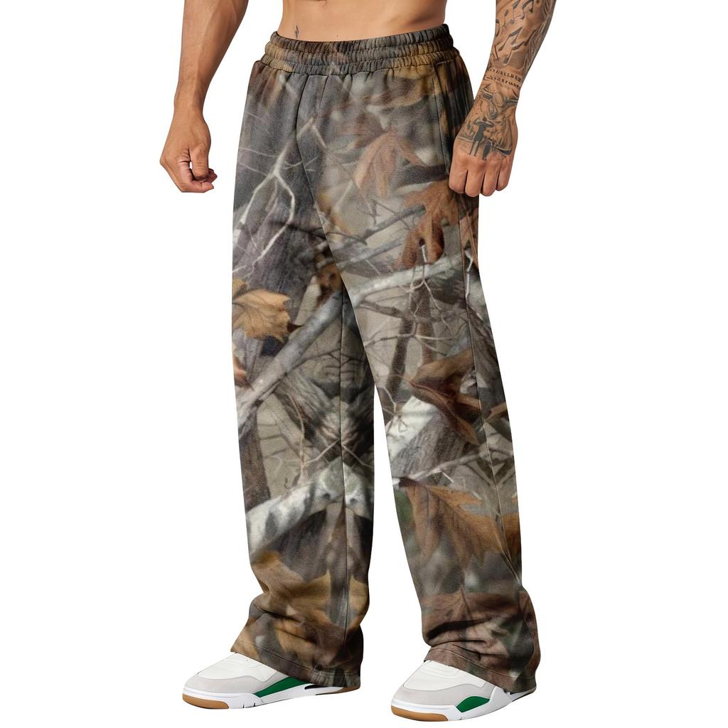 Men's Camouflage Loose Wide Leg Sweatpants Men's Casual Fashion Sweatpants