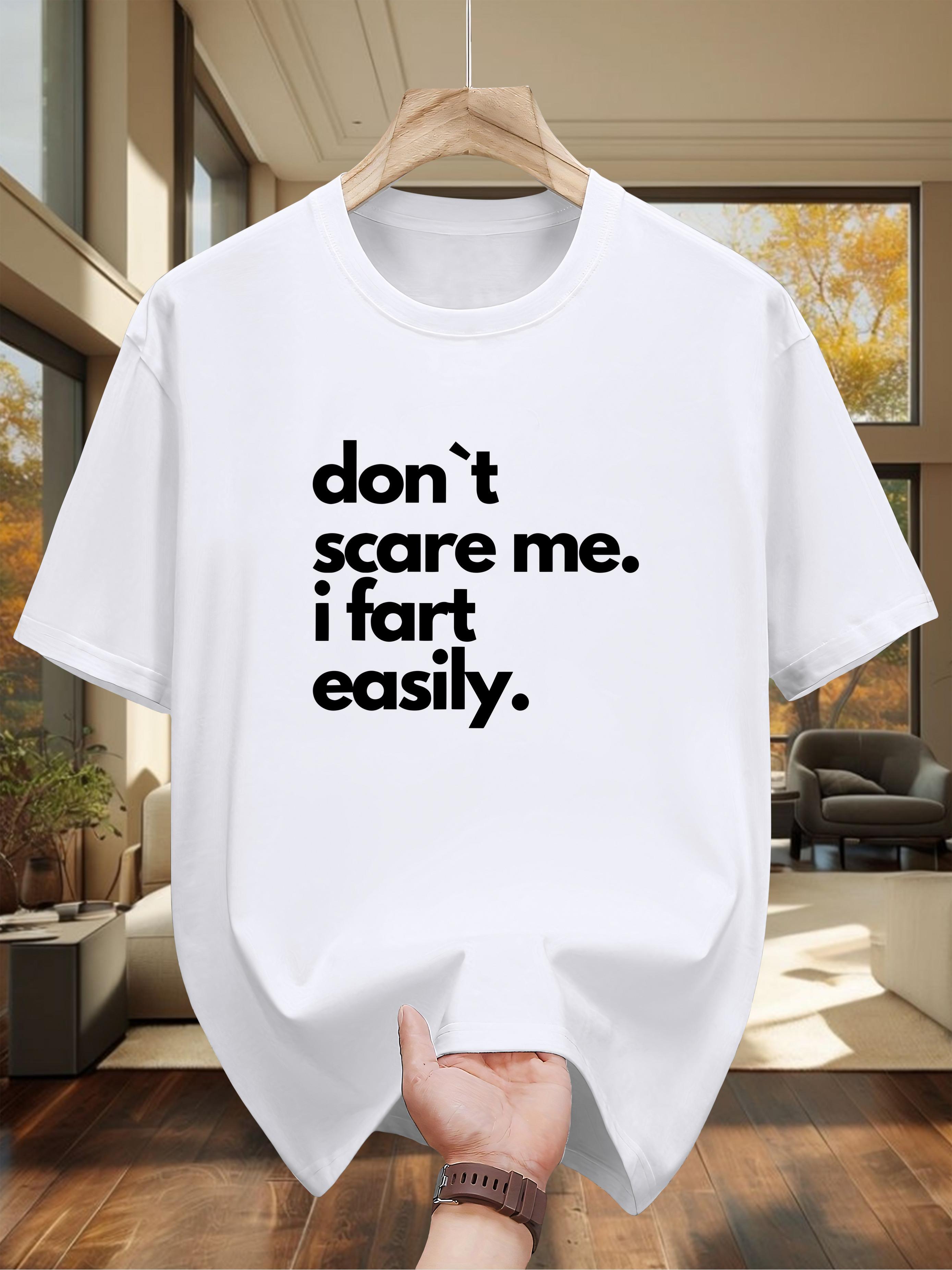 Navy Blue Cotton T-shirt with Don t Scare Me XXXXL