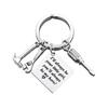 Creative Minimalist Keychain Spanish Key Pendant Metal Stainless Steel Laser Key Ring Stainless Steel Keychain for Backpack Bag Pendant