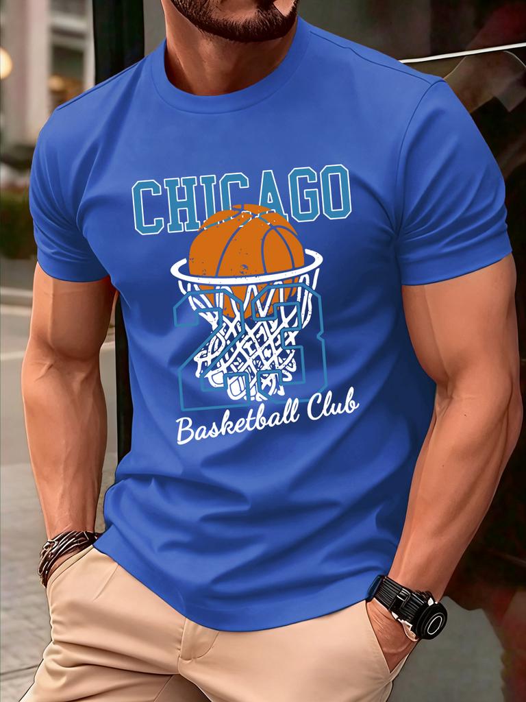 Chicago No23 Basketball Club Print T Shirts Men Summer Cotton TShirt Hip Hop Loose Streetwear AllMatch Casual Clothing
