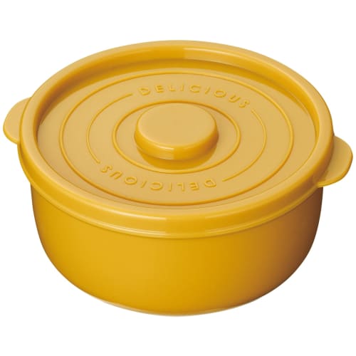 Basic Standard Cocotte, Stylish and Cute Lunch Box, Round Food Storage Container, Heat-Resistant Plastic, Airtight, Freezer, Dishwasher, and Microwave