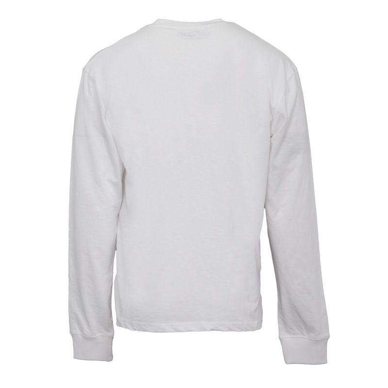 Men's Long-sleeved Cotton T-shirt Printed with Motorcycle Helmet WHEELS AND WAVES