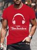 Summer Men's Fashion Tee Clothing Hip Hop Technics Headphone Graphic Tee Shirt Men Casual Streetwear Funny Printed Tops T-shirt