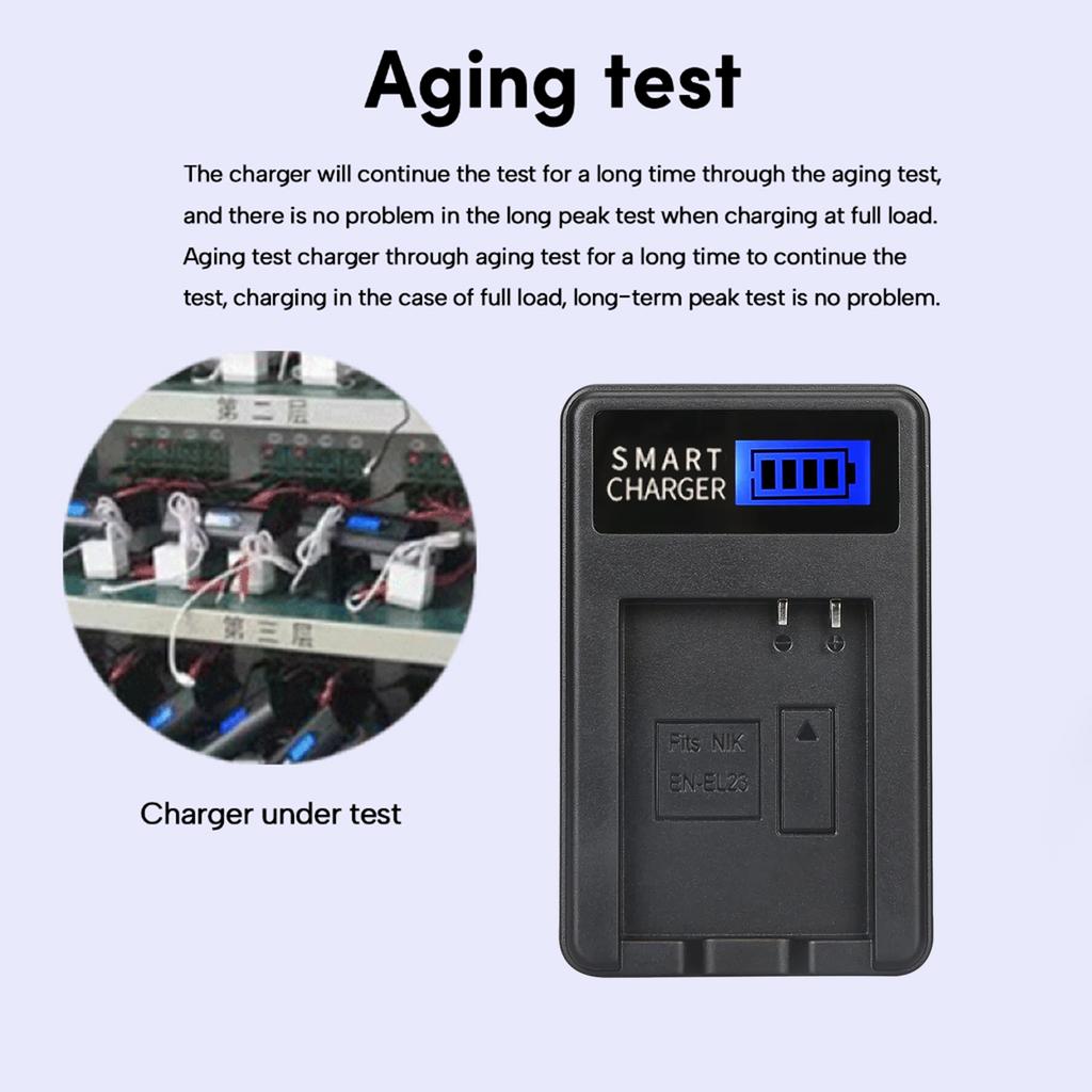 EN-EL23 Battery Charger for CoolPix P600 S810c P610 P610S P900S S810 Camera Charger LCD Display Charger Replacement