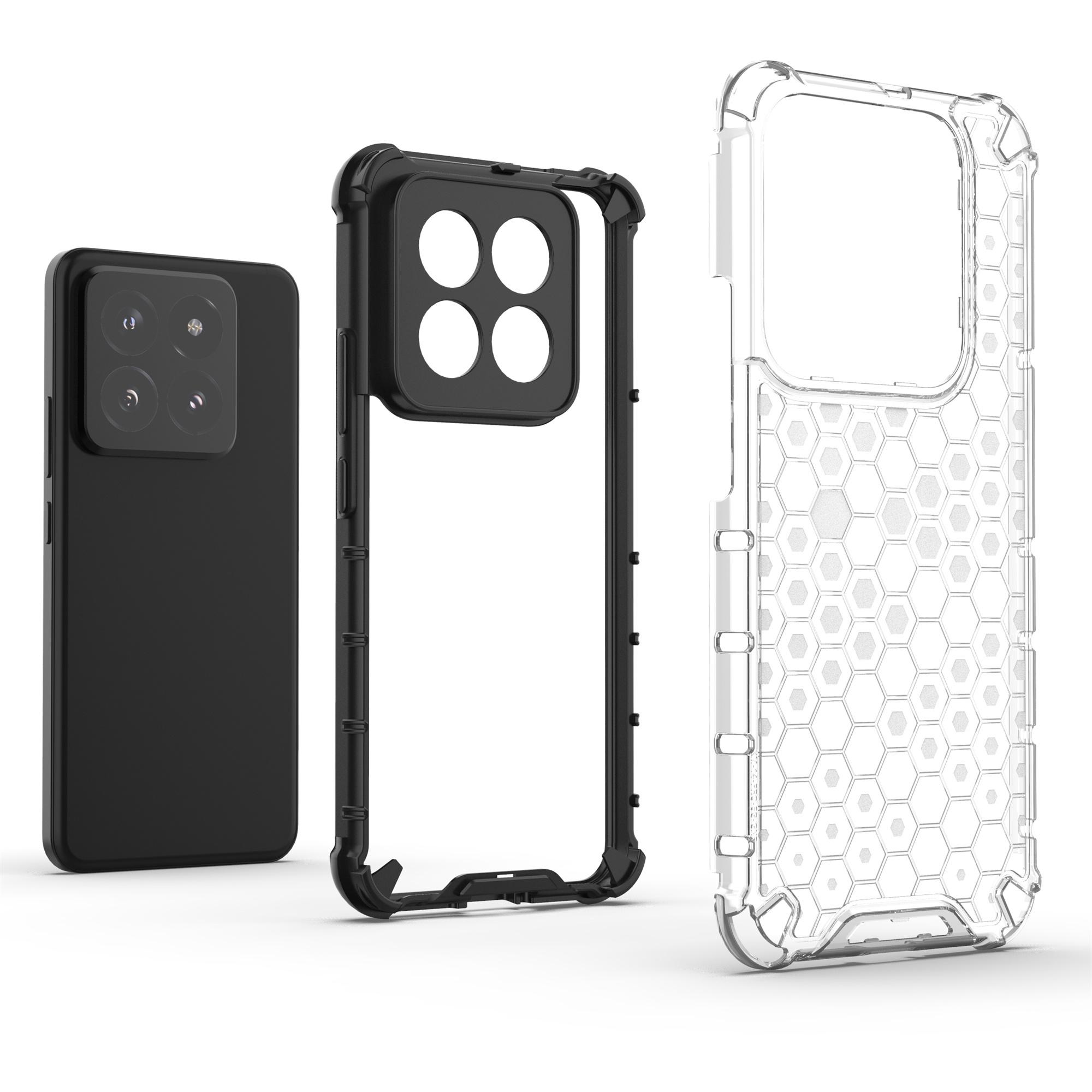 

For Xiaomi 14 Pro Case Honeycomb Design Anti-scratch Phone Cover Black