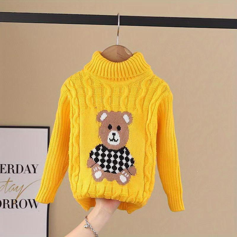 New Children's Sweater with Velvet for Boys, High Collar for Girls, Undercover