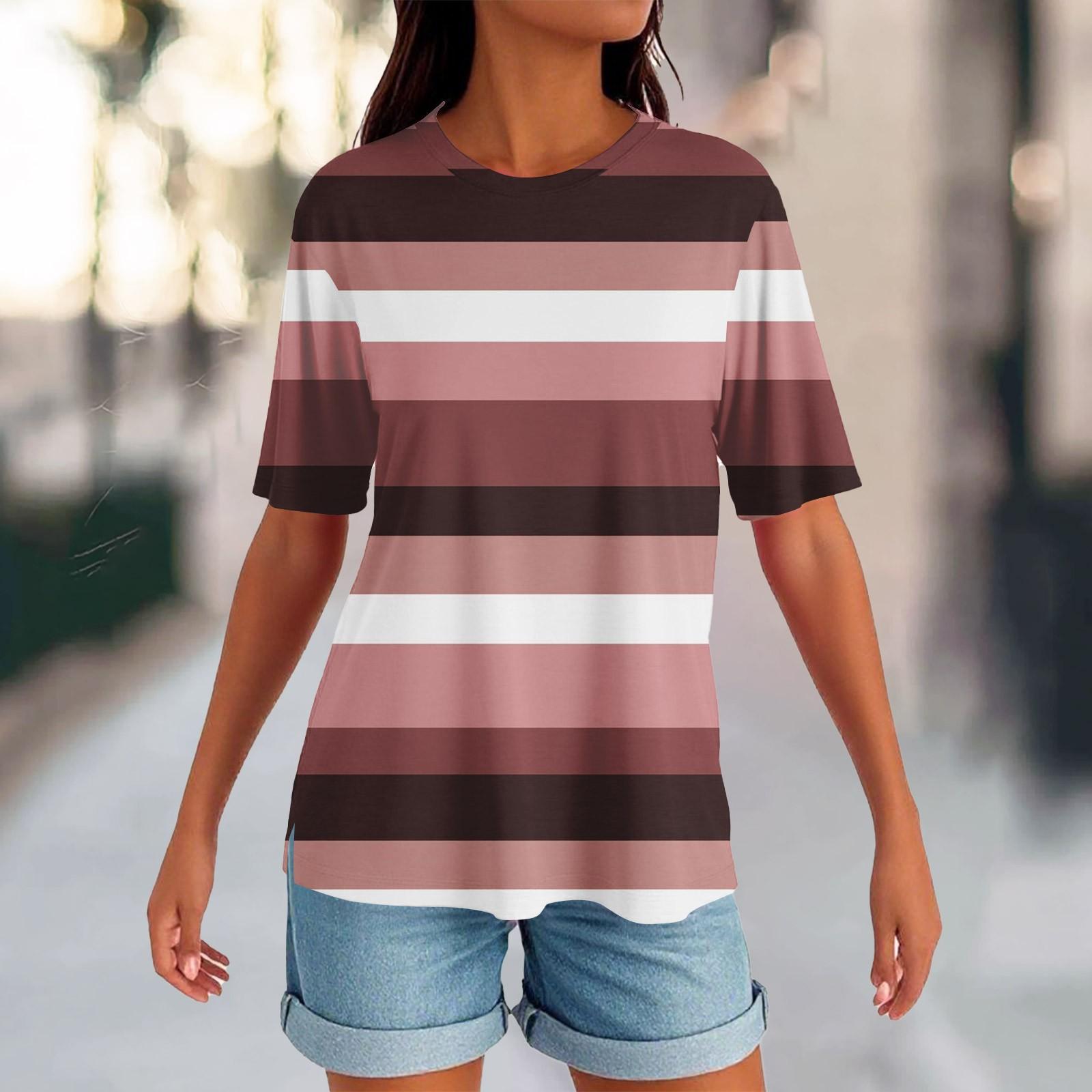 

Женский круглый вырез с разрезом по низу, модный повседневный однотонный топ с короткими рукавами M