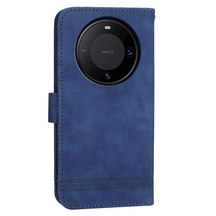 DF-03 PU Leder Stand Hülle für Huawei Mate 60 Pro Linien Aufgedruckte Telefonhülle Brieftasche