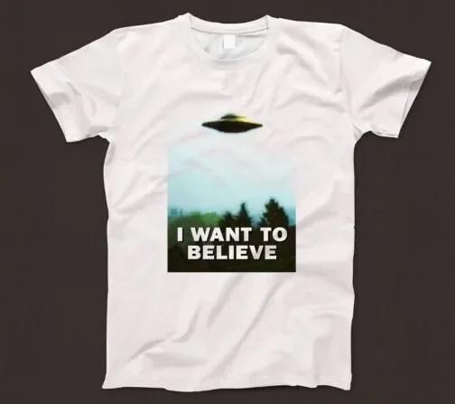 I Want To Believe T Shirt Retro White GT095