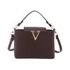 Luxury Women's Tote Bag, Chic V Shaped Stylish Pu Leather Bucket Bag, Top Cover Handbag Women Shoulder Crossbody Bags for Woman