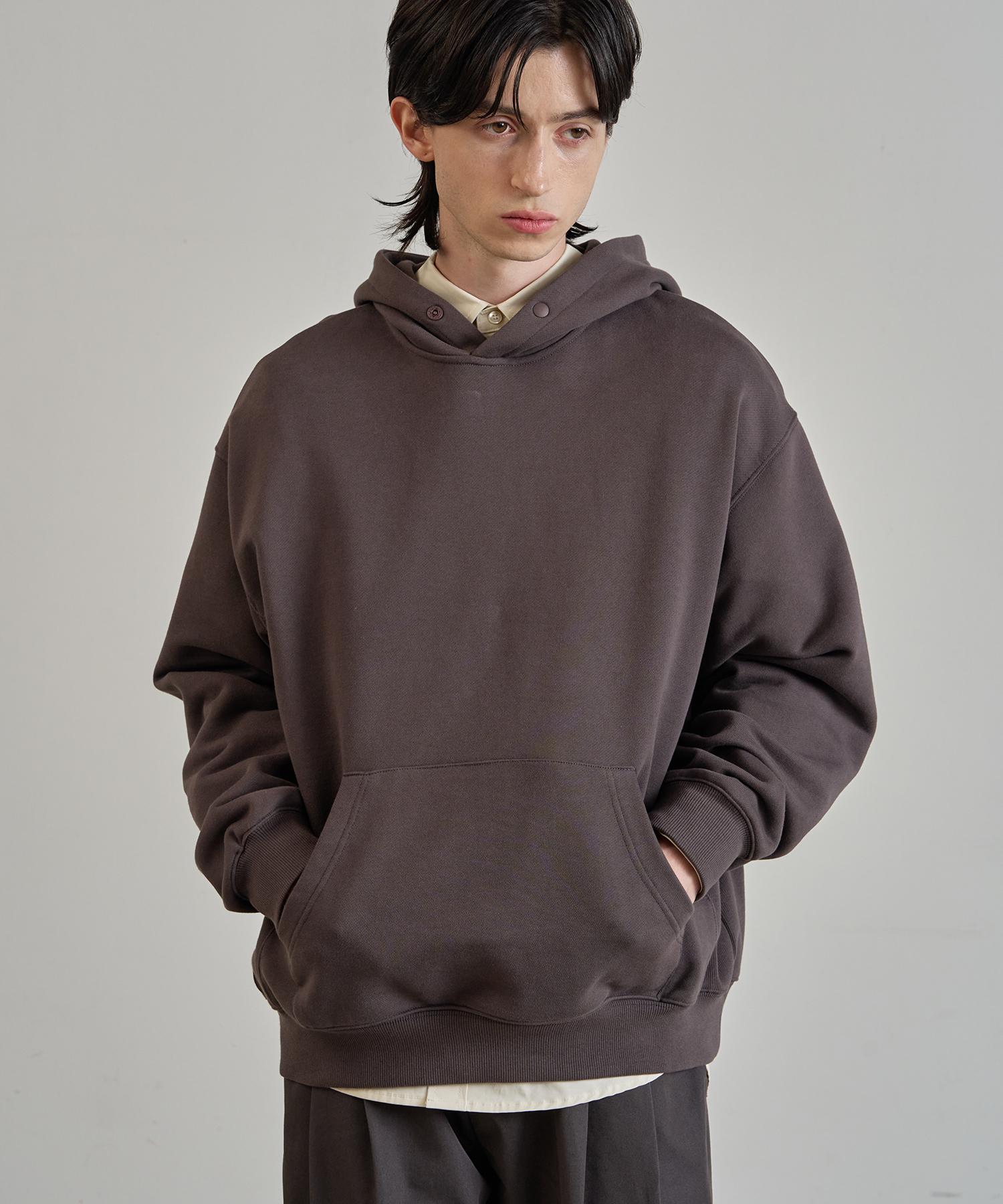 Pyeonma Recycled One-Button Sweat Hoodie - Brown Brown/L