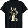 Mythology Bast Egyptian Cat Goddess Bastet T Shirt  Vintage Washed Stretched Graphic Breathable Homme Versatile Fashion