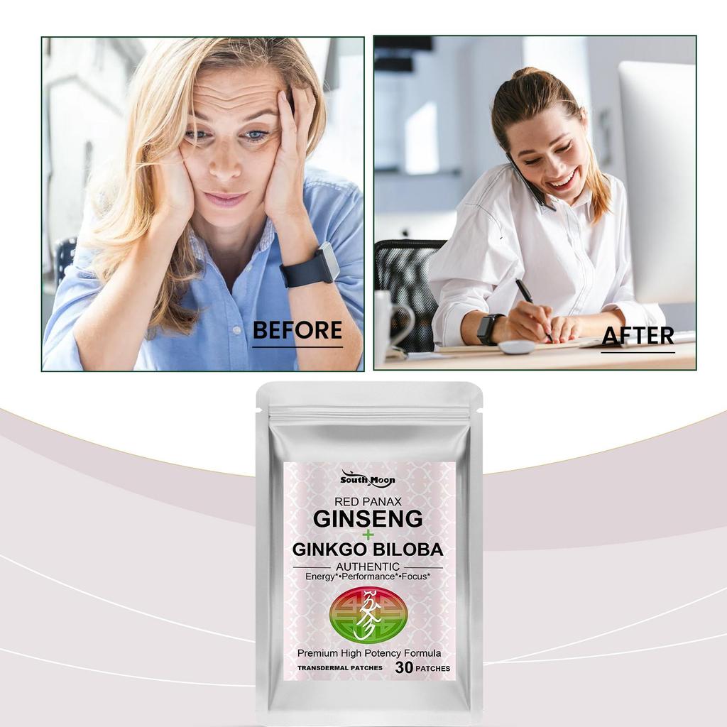 30 Stück Körperpflaster Tägliche Sanfte Pflege Tragbares Roter Ginseng & Ginkgo Körperpflaster