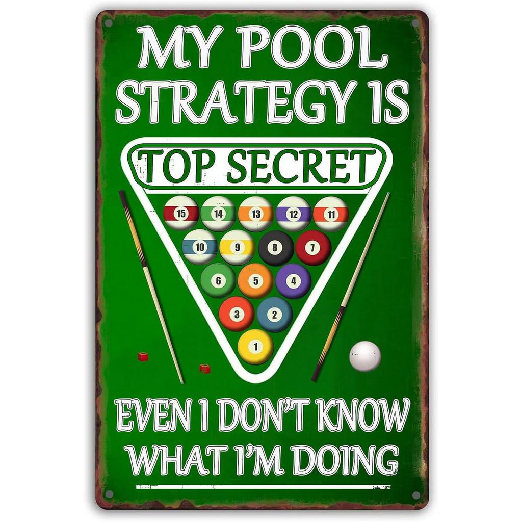 Billiards Metal Tin Signs Snooker Wall Art Posters Plaque Sign Vintage Iron Painting Decoration for Home Cafe Game Room Club Bar