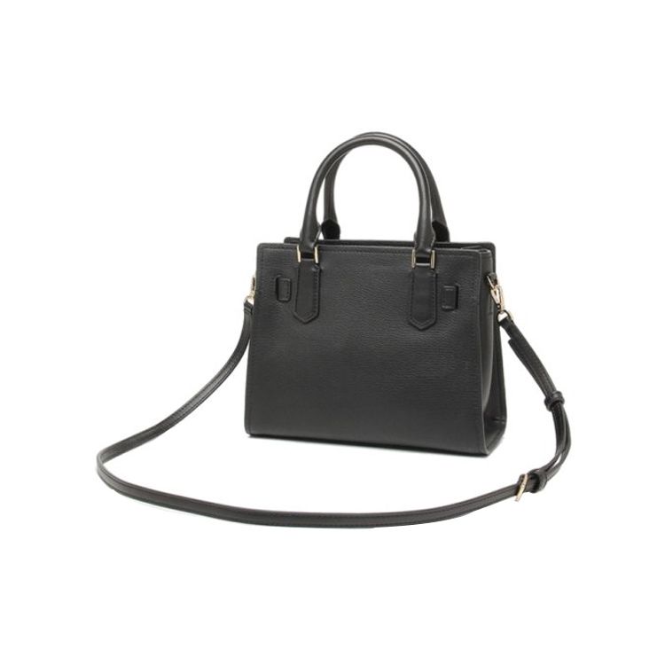 Michael Kors Nouveau Hamilton Letter Logo Lock Key Accessory Leather Shoulder Crossbody Tote Bag Women Handbags Black 35T1GHMS1L-BLACK