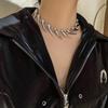 2024 Unisex Chunky Metal Chili Necklace: High-End European & American Designer Choker
