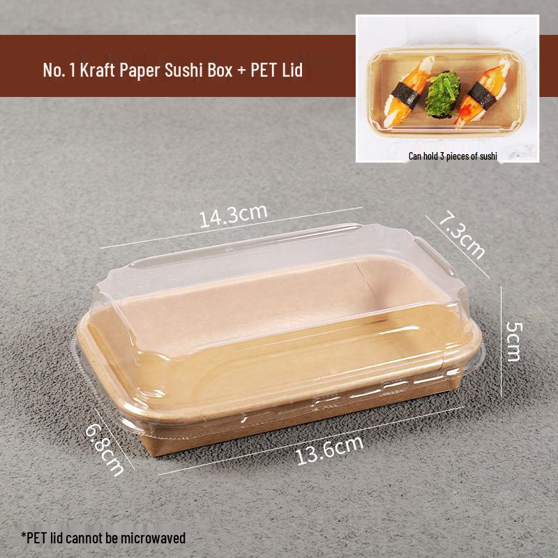 Disposable Kraft Paper Sushi Containers with Lids