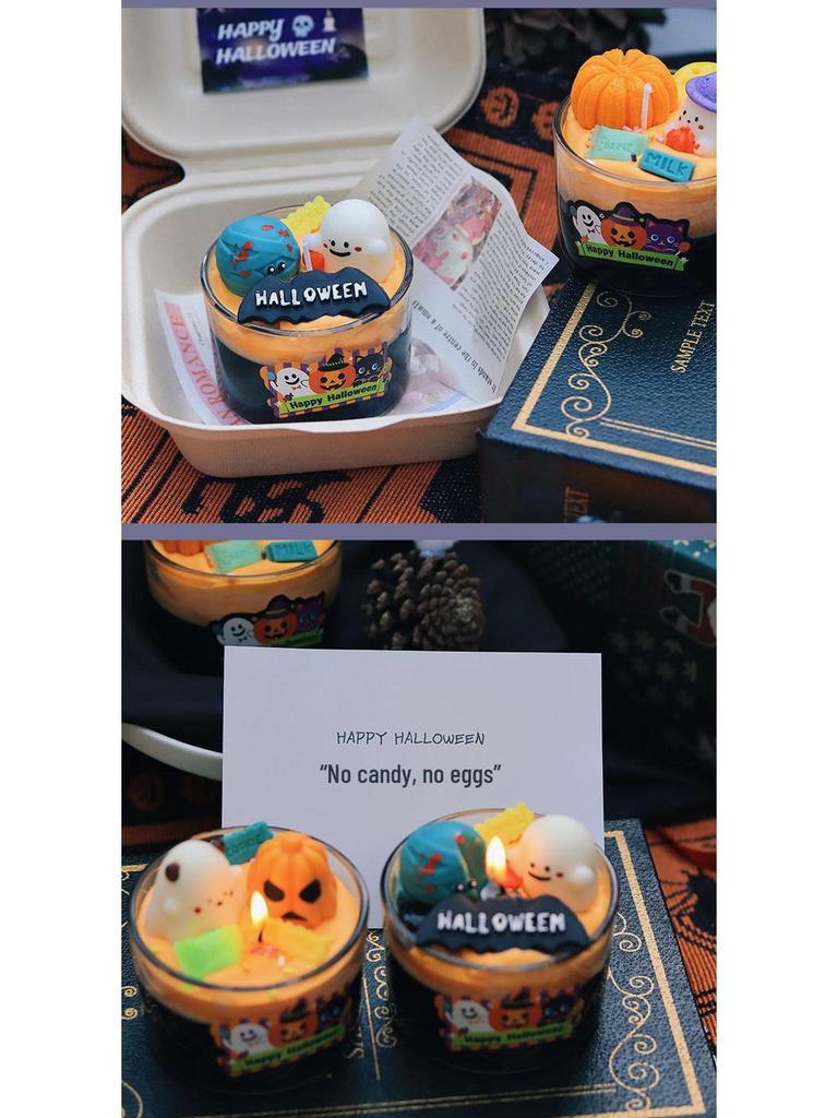 Halloween Ghost Pumpkin Scented Candle Ornament for Festive Atmosphere