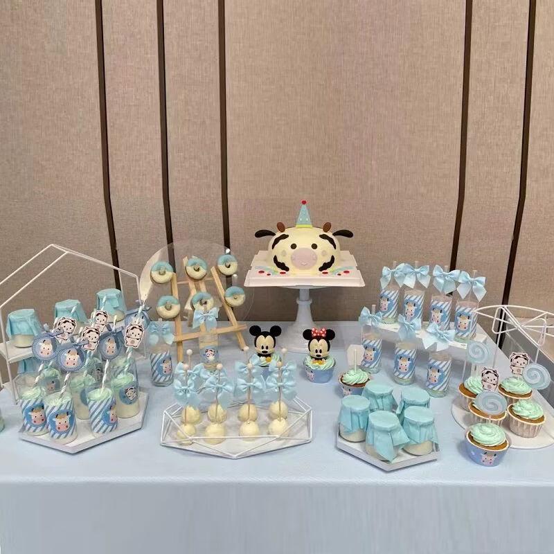 Elegant White Iron Art Dessert & Cake Display Stand Sets